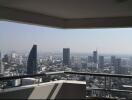 Spacious balcony with panoramic city view