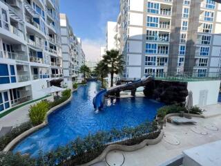 Luxurious residential complex with swimming pool and landscaped gardens