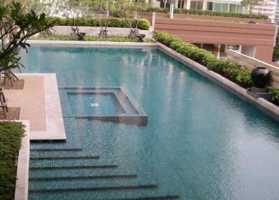 Modern residential building with outdoor swimming pool