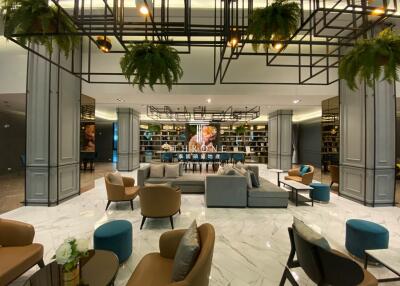 Elegant lobby area with comfortable seating and modern decor