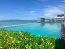 Rooftop swimming pool overlooking the sea