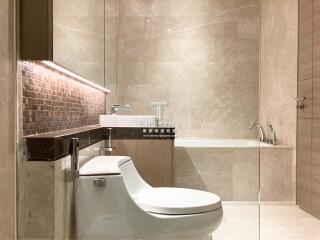 Modern bathroom interior with elegant design features