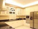 Spacious modern kitchen with stainless steel appliances