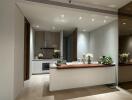 Modern kitchen with island and integrated appliances