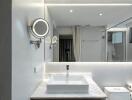 Modern bathroom with clean lines and bright lighting