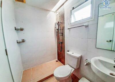 Modern Bathroom Interior with White Tiles