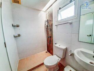 Modern Bathroom Interior with White Tiles