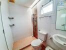 Modern Bathroom Interior with White Tiles