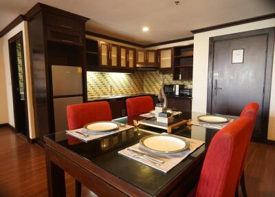 Modern kitchen with dining area