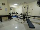 Home gym with exercise equipment