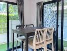 Modern dining area with natural light