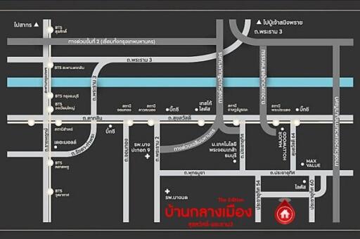 Illustrative map of streets and routes surrounding a property