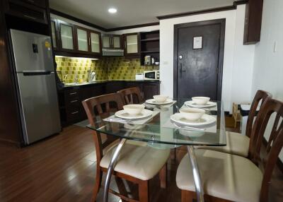 Modern kitchen with dining table set