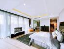 Spacious modern bedroom with ample natural light
