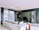 Elegant modern living room with natural light