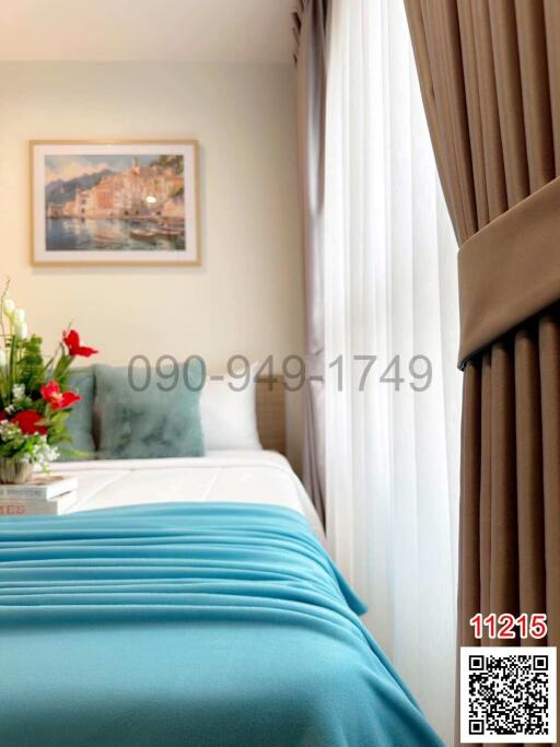 Cozy bedroom with a comfortable bed and elegant decor