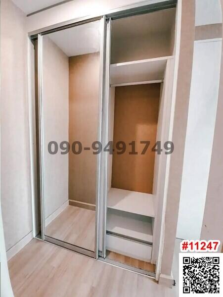 Modern bedroom with built-in wardrobe