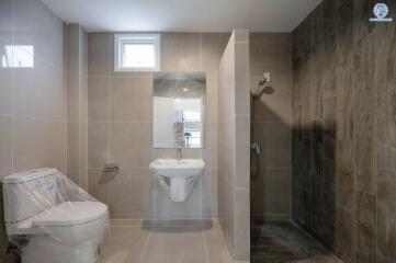 Modern bathroom with walk-in shower