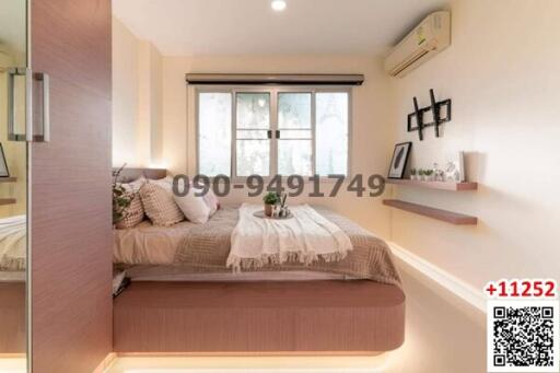 Cozy bedroom with modern design and natural light