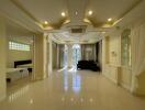 Spacious and elegantly designed living room with natural light