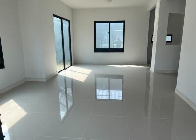 Spacious and modern living room with natural light