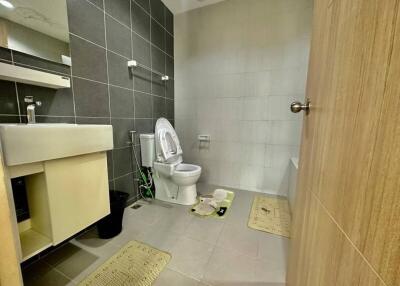 Modern bathroom interior with ceramic fixtures