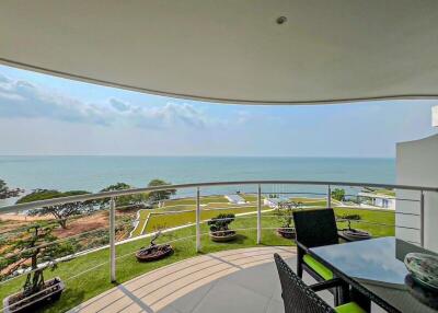 Ocean view from the balcony of a modern apartment