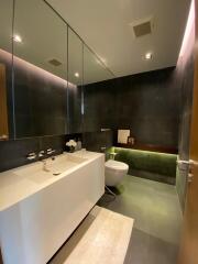 Modern bathroom interior with sleek finishes and clean design