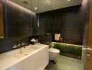 Modern bathroom interior with sleek finishes and clean design