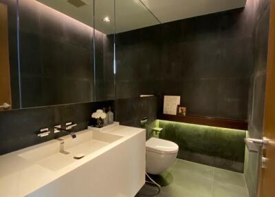Modern bathroom interior with sleek finishes and clean design