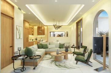 Spacious and modern living room with elegant decor