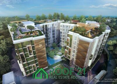 INVESTMENT with ECO Resort 2 Bedroom1 Bathroom 43.35 Sqm Rental Guarantee 6% 5 Years Bang Saray Sattahip / P-0139L