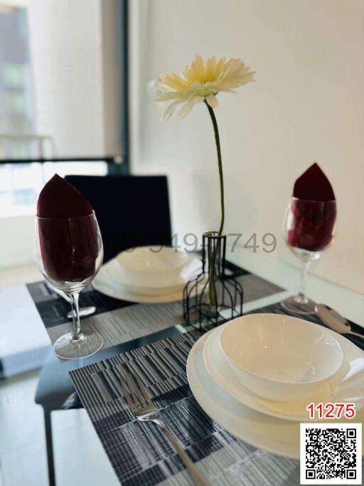 Elegant dining table set with modern decor