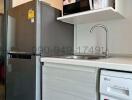 Compact modern kitchen with appliances