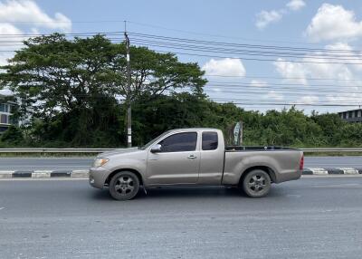 Pickup truck driving on a road