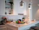 Modern kitchen with a center island and pendant lights