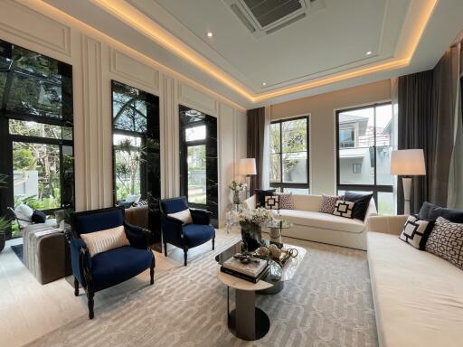 Elegant modern living room with natural lighting