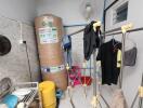 Utility room with laundry and storage in a residential property