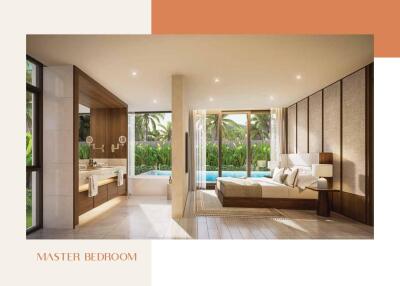 Spacious master bedroom with en-suite bathroom and tropical view