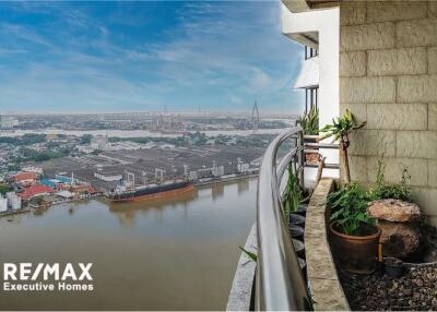 Spacious 3+1Bed Riverfront Condo with unblocked view and high floor on Rama III