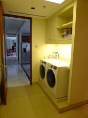 Compact laundry area with washing machines