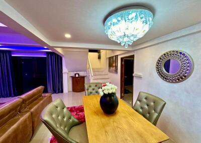 Elegant living room interior with modern furniture and lighting