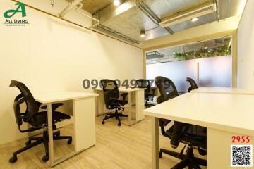 Modern office space with desks and chairs