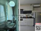 Modern kitchen with dining area and natural light