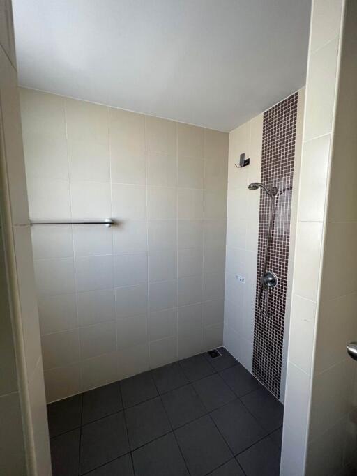 Modern minimalist bathroom with walk-in shower
