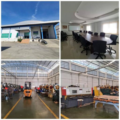 Industrial property including exterior, meeting room, and production areas