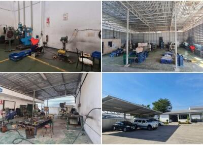 Industrial complex with various workshops and outdoor parking