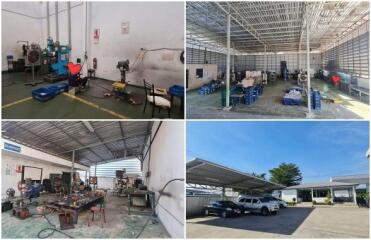 Industrial complex with various workshops and outdoor parking