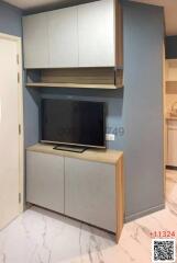 Modern kitchen interior with built-in cabinetry and appliances