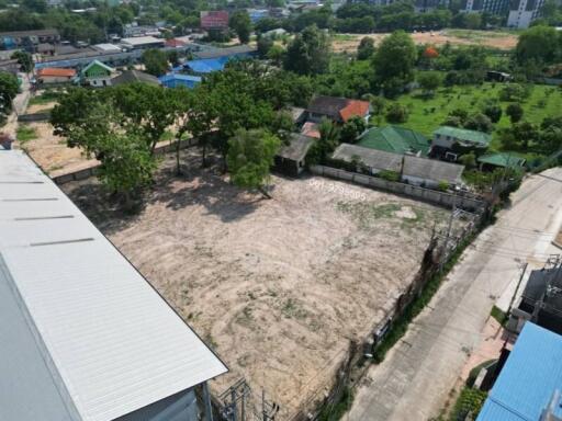 Aerial view of vacant land ready for development